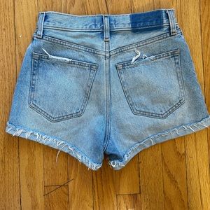Light wash high rise shorts